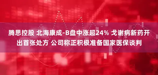 腾思控股 北海康成-B盘中涨超24% 戈谢病新药开出首张处方 公司称正积极准备国家医保谈判